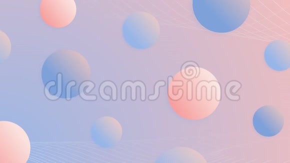 精致的粉蓝色背景从抽象球视频的预览图
