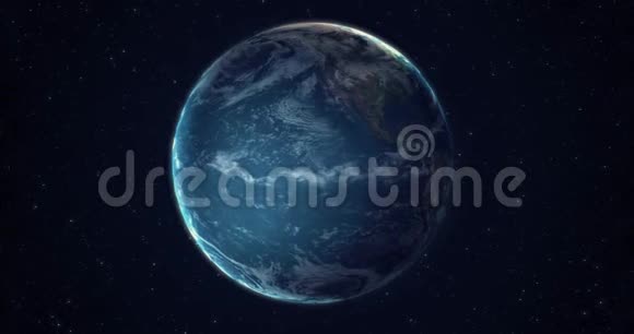 地球在旋转4K从外层空间拍摄的3D渲染镜头视频的预览图