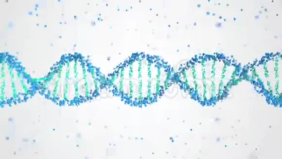 DNA分子和粒子可循环三维动画视频的预览图