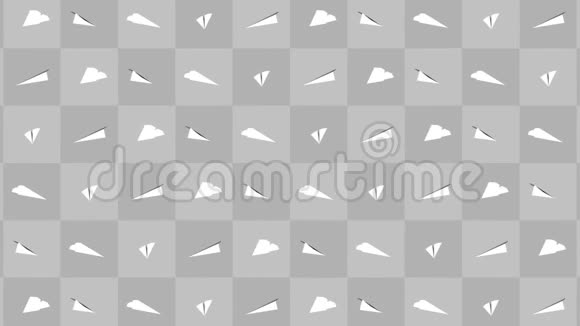 手工纸平面收集灰色背景下流动白纸平面的循环动画商业联系概念来源视频的预览图