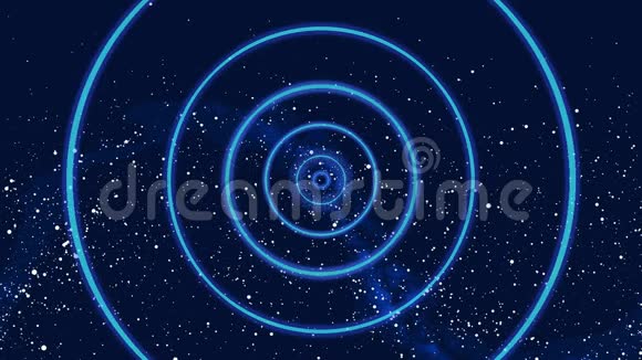 在星空背景上跳动彩色圆圈的动态抽象图形视频的预览图