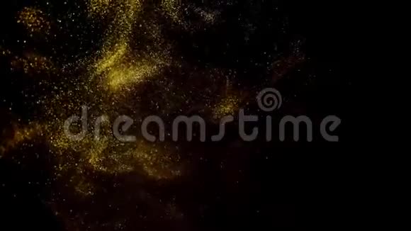 用相机拍摄水中的金色墨水金色的颜料滴下来做出反应形成抽象的云层视频的预览图