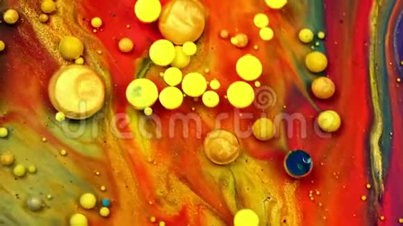 彩色多彩宏涂面红黄宇宙视频的预览图