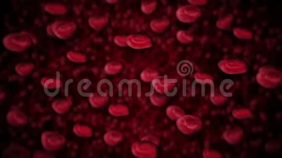 红细胞通过血液漂浮并在血管中循环医学概念3D染静脉和动脉医疗保健视频的预览图