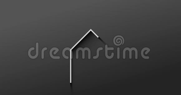 在一个灰色的长长的阴影笼罩着的房子上留着家的标题数字动画视频的预览图