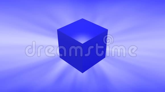 光泽蓝色三维立方体与反射视频的预览图