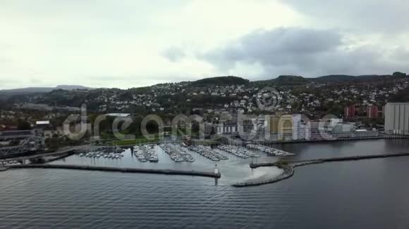 挪威特隆赫姆的空中景观视频的预览图