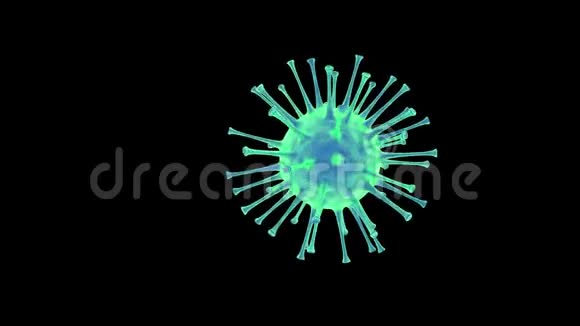 冠状病毒动画背景Covid19病毒漂浮在黑暗背景上视频的预览图