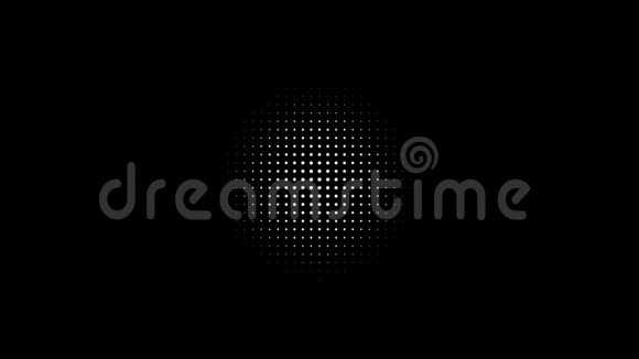黑色背景下的白色圆点同心成长圈无缝循环过渡视频的预览图