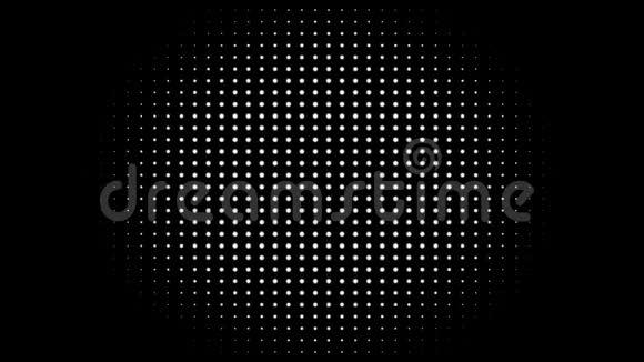 黑色背景下的白色圆点同心成长圈无缝循环过渡视频的预览图