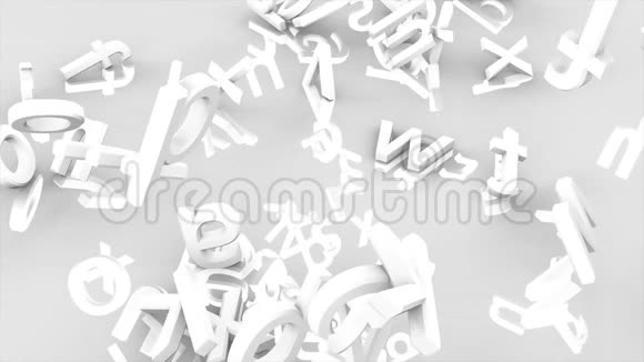 许多白色字母落在米尔罗的背景上字母的英文字母飞行视频的预览图