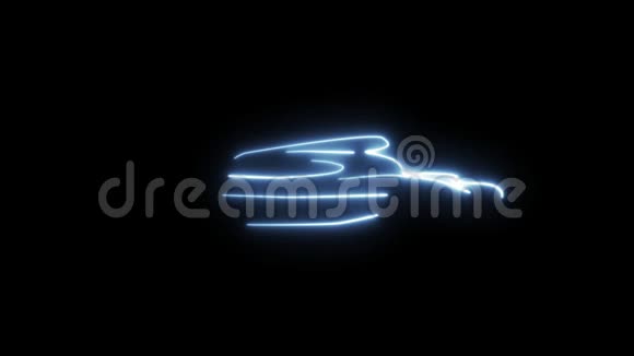 2D动画在阿尔法频道霓虹灯闪烁和形成形状的游艇灯光变成白色视频的预览图