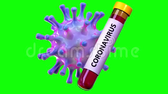 带Chroma键和面罩的循环冠状病毒COVID19视频的预览图
