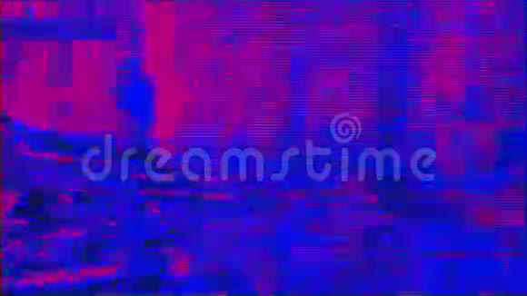 混合色彩的时髦几何未来主义彩虹背景旧的VHS磁带模仿任何类型的项目视频的预览图