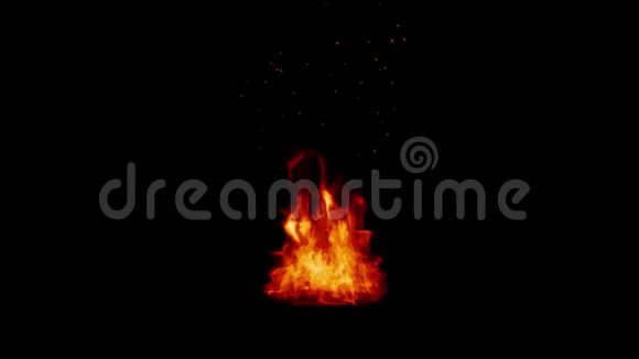 燃烧在黑色背景上的火焰真正的火透明的背景视频的预览图