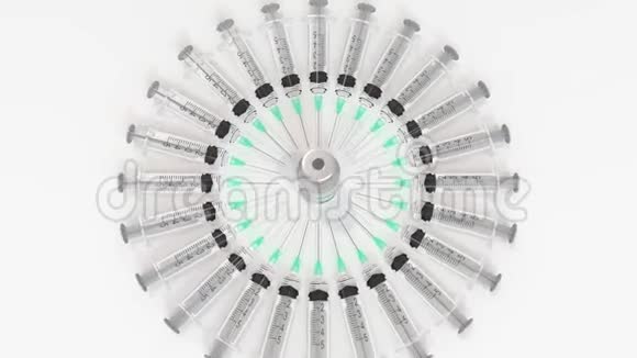 使用百日咳疫苗和注射器概念医学三维动画视频的预览图