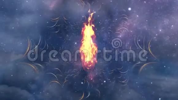 在宇宙中心燃烧的火视频的预览图