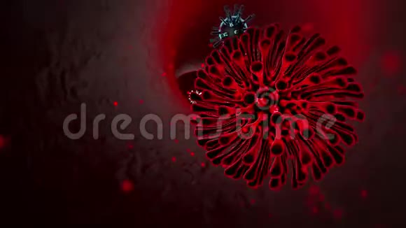 感染了血液中的病毒冠状病毒的概念也称为2019nCov3D渲染视频的预览图