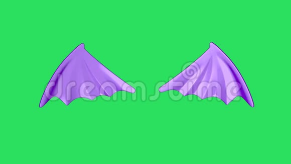 动画紫色翅膀绿色背景视频的预览图