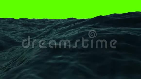 海中央绿色的屏幕上有波浪和风视频的预览图