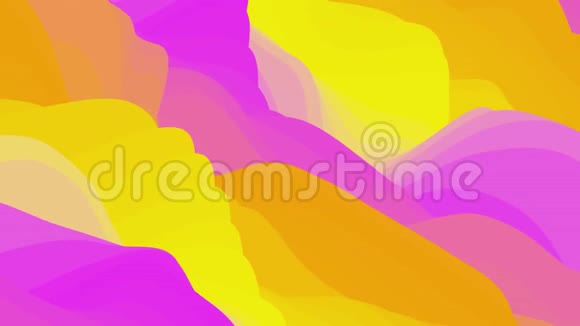 用明亮的黄色橙色和粉红色抽象出五颜六色的波浪背景视频的预览图
