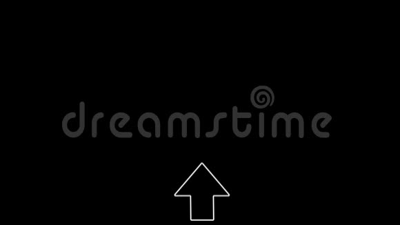 白色轮廓箭头在黑色背景上跳跃的动画视频的预览图