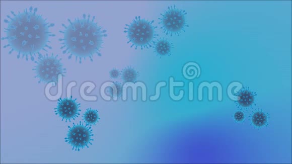 梯度背景下的微生物与病毒动画视频的预览图