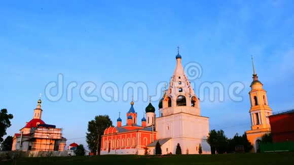 科洛姆纳俄罗斯教堂和历史建筑的主要地标视频的预览图