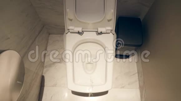 曼佩斯在厕所里洗手间的小便冲洗过4K视频的预览图