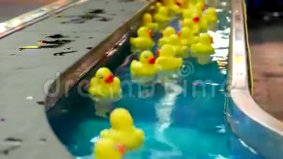 黄鸭在水中漂浮的运动视频的预览图