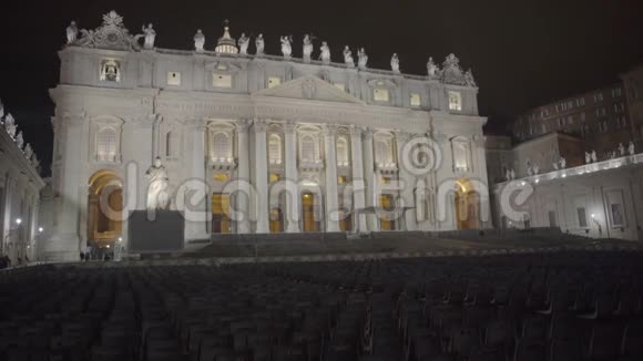 梵蒂冈城圣彼得广场教皇听众的大座位区视频的预览图