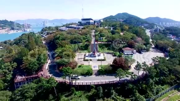韩国YeosuJeollanamdo多山公园鸟瞰图视频的预览图