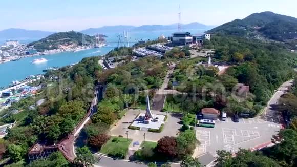 韩国YeosuJeollanamdo多山公园鸟瞰图视频的预览图
