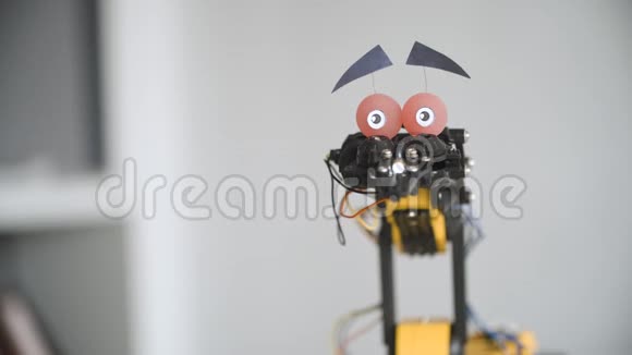 有趣的机器人是摇头说不智能机械手实验仿脸工业机器人模型视频的预览图