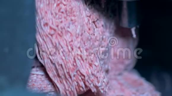 碎肉被一台切肉机释放视频的预览图