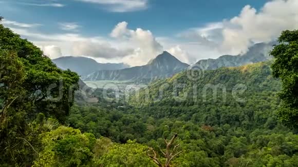 印度尼西亚隆博克的森巴伦劳昂美丽的热带绿色景观视频的预览图