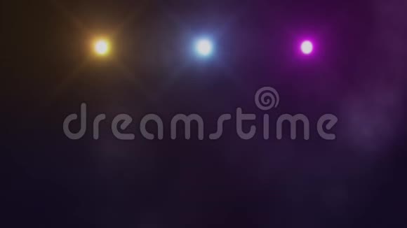 多彩的三重舞台灯光和烟雾VJ循环背景视频的预览图