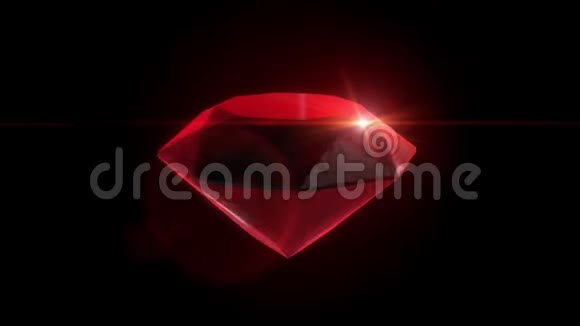 闪亮而反光的红宝石旋转可循环动画视频的预览图