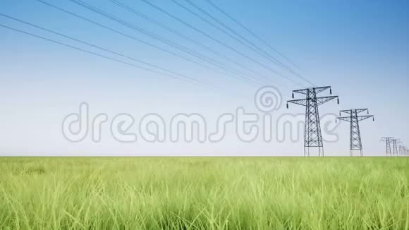 绿色领域的电力线路视频的预览图