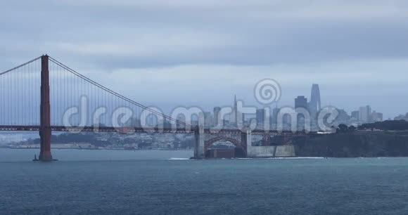 与旧金山市中心4K的金门大桥景观视频的预览图