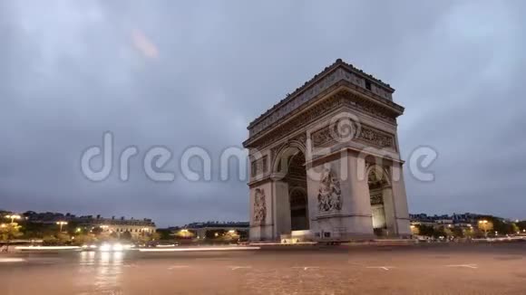 凯旋门巴黎交通车视频的预览图
