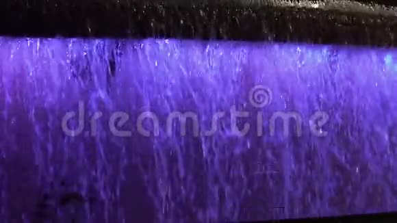 美丽的城市瀑布放松的气氛现代喷泉视频的预览图
