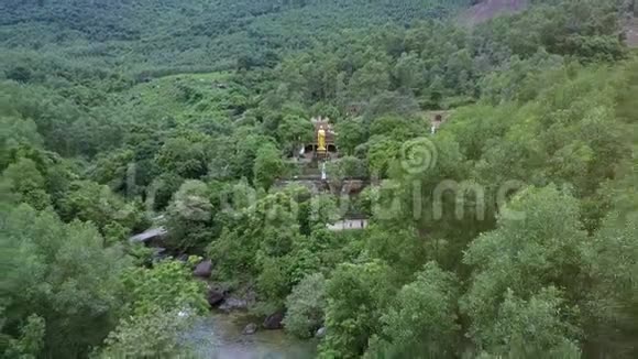 鸟瞰金佛寺雕像乱葬丛林视频的预览图
