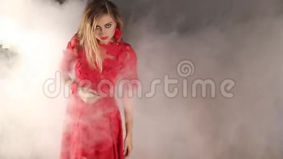 烟雾中的时髦女人视频的预览图