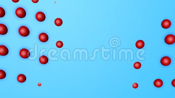 红色立体半球在浅蓝色背景上运动动画3D渲染视频的预览图
