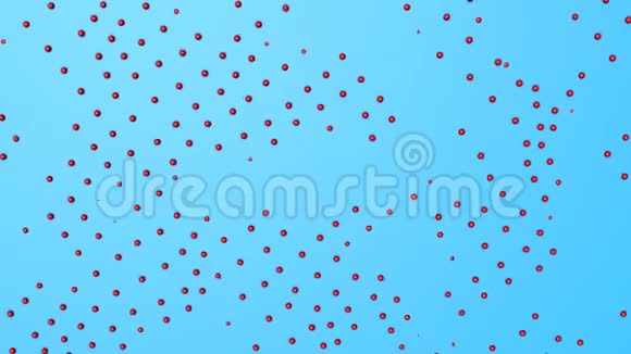 红色立体半球在浅蓝色背景上运动动画3D渲染视频的预览图