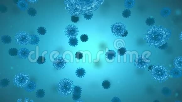冠状病毒蓝色背景视频的预览图