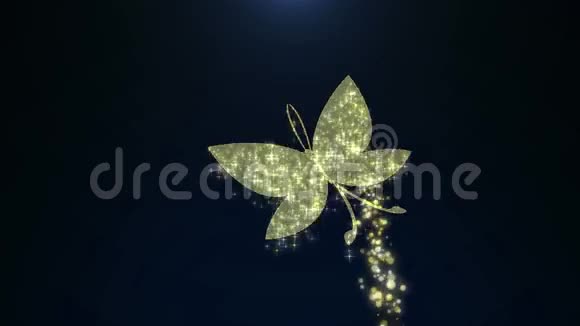 广告背景中闪烁着星星图案的蝴蝶视频的预览图