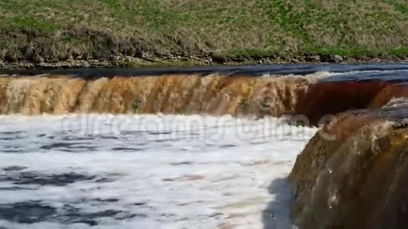 托斯纳河上的瀑布列宁格勒地区俄罗斯视频的预览图