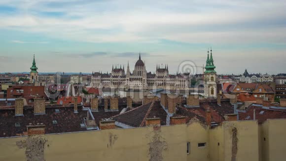 匈牙利布达佩斯城市天际线时间点4K视频的预览图